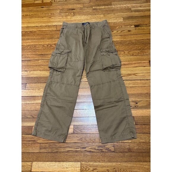Vintage Old Navy Surplus Cargo Pants Mens 36x32 Brown Baggy Paratrooper Military - Picture 1 of 6
